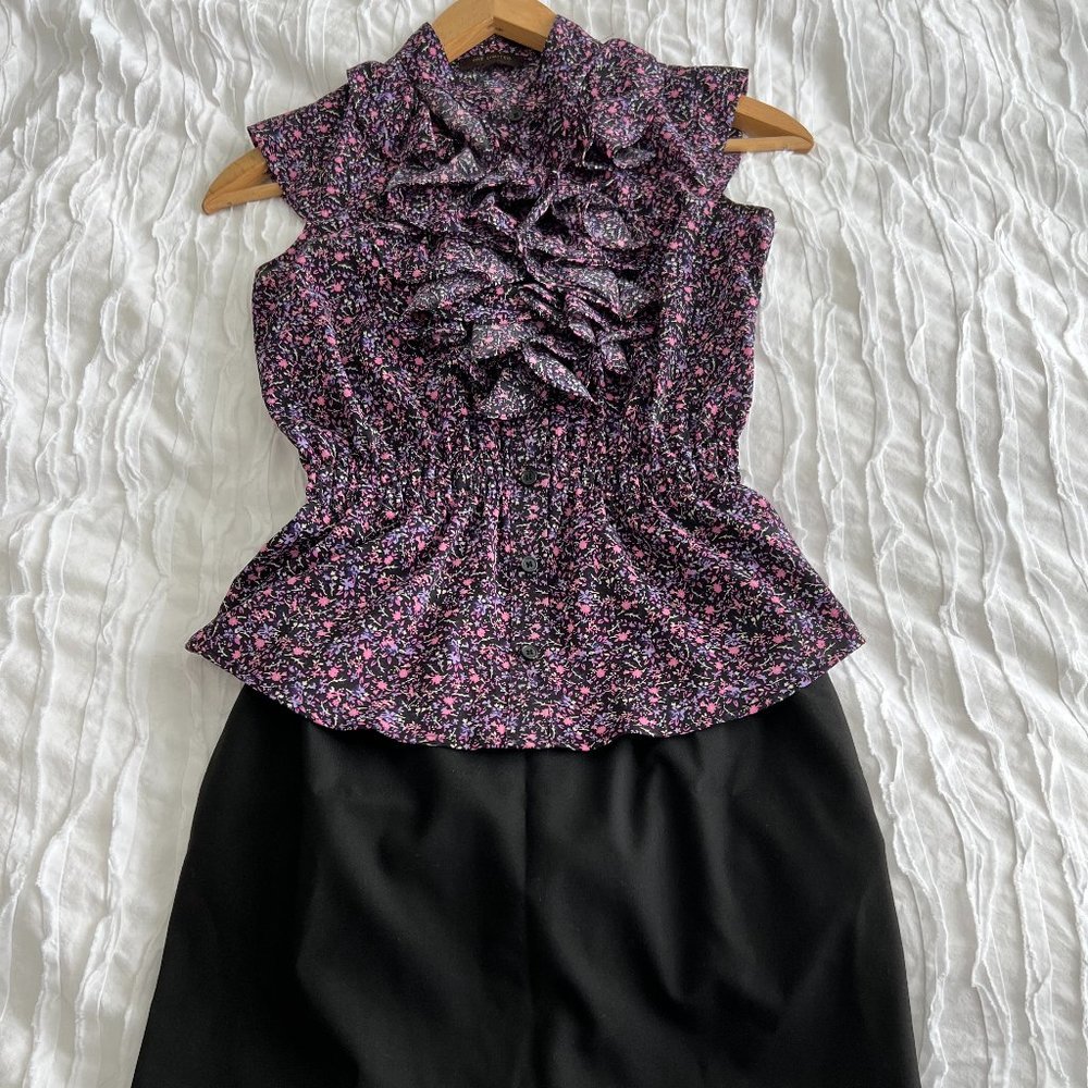 The Limited Button Down Ruffle Top